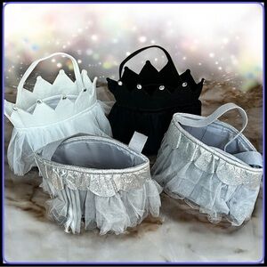 Pottery Barn Kids Tulle Halloween trick or treat bag Pick Silver, Black, White